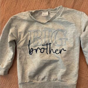 Embroidered Big Brother Blue and Gray Sweatshirt